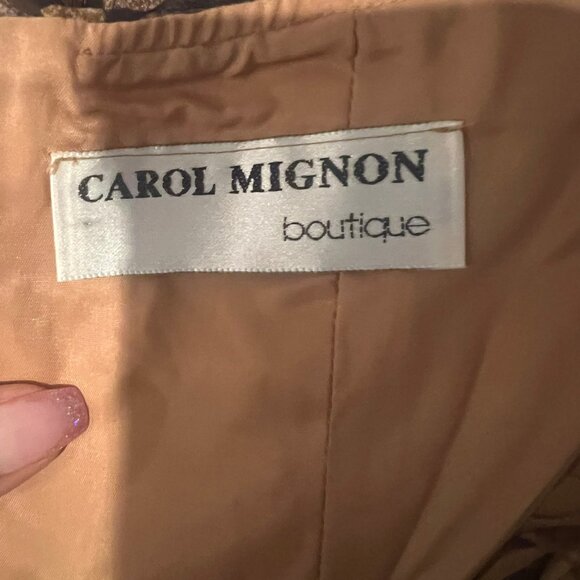 VINTAGE 90'S CAROL MIGNON SILK LEOPARD HALTER DRAPE BACK GOWN SIZE 8 US - Picture 5 of 6